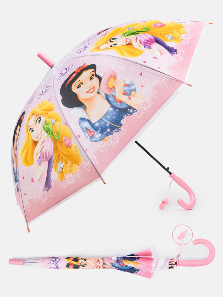 "Snow White & Rapunzel" Kids' Umbrella with Whistle
