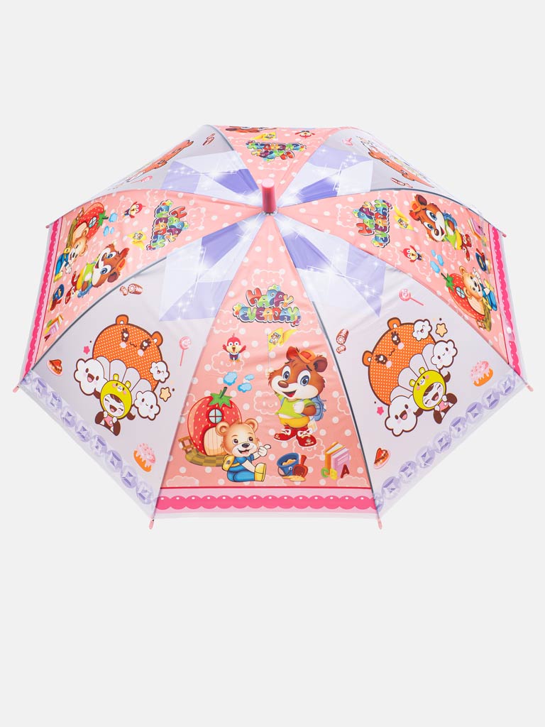 "Happy Everyday" Cartoon Kids' Umbrella with Whistle