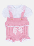 Baby Girl Carmen 2-piece Knitted Spanish Romper Set - Pink