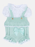 Baby Girl Carmen 2-piece Knitted Spanish Romper Set - Mint Green