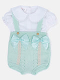 Baby Girl Emilia 2-piece Knitted Spanish Romper Set - Mint Green
