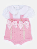Baby Girl Emilia 2-piece Knitted Spanish Romper Set - Pink