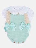 Baby Girl Sandra 2-piece Knitted Spanish Romper Set - Mint Green