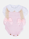 Baby Girl Sandra 2-piece Knitted Spanish Romper Set - Baby Pink