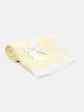 Baby Open Dot Knitted Spanish Blanket with Bow - Lemon Yellow