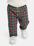 Baby Boy Christmas Tartan Trousers - Red & Green