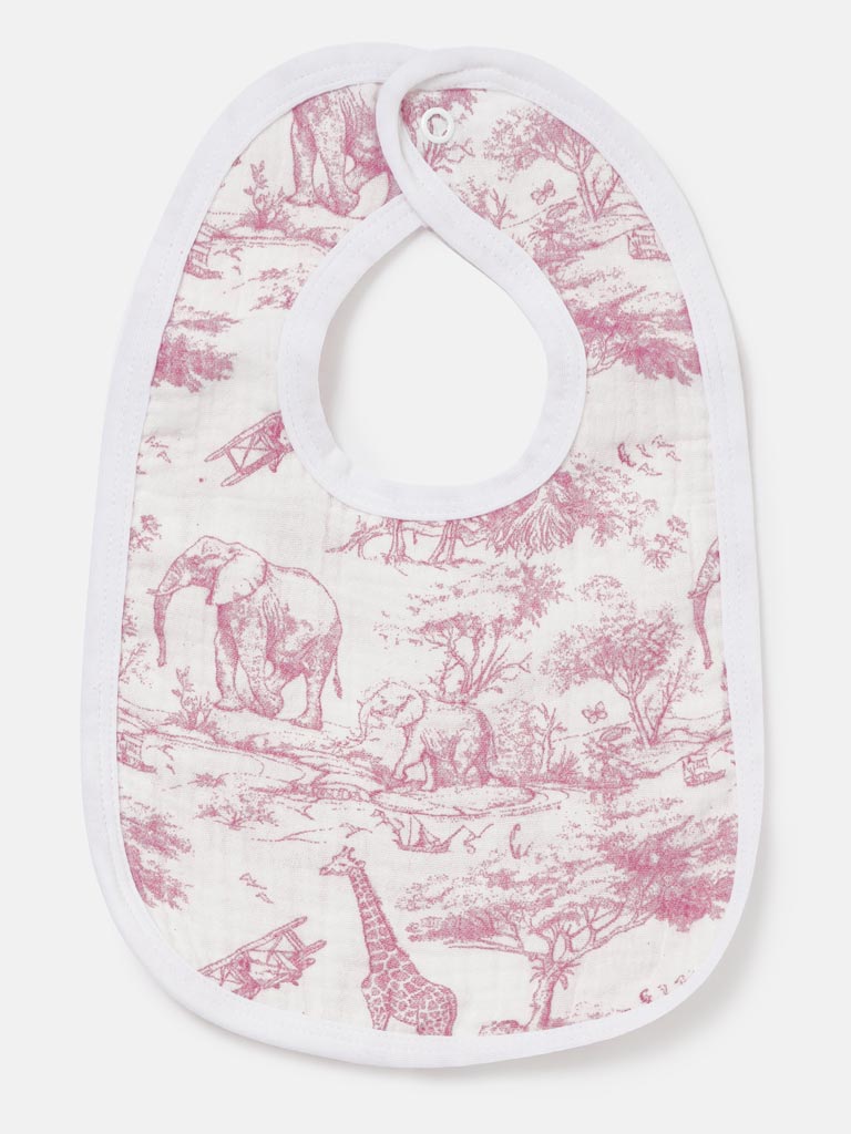 Baby Bib - Safari Collection - Baby Pink