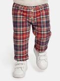 Baby Boy Christmas Tartan Trousers - Red & Blue
