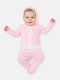 Baby Girl Carmina Collection 3-piece Spanish Knitted Set - Baby Pink