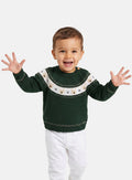 Baby Boy Christmas Knitted Jumper - Emerald Green