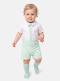 Baby Boy Daisy Collection Spanish Romper Set - Mint Green