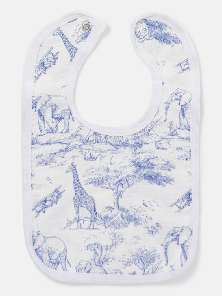 Baby Bib - Safari Collection - Baby Blue