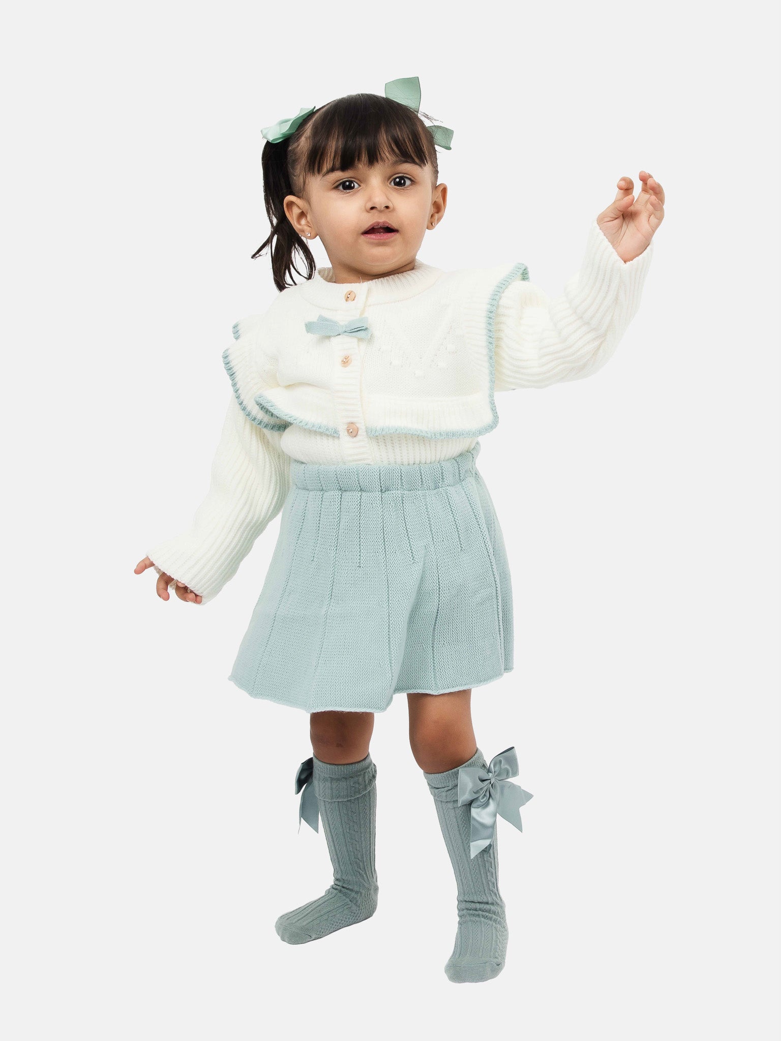 Baby Girl Arissa Collection 2-piece Spanish Knitted Set - Mint