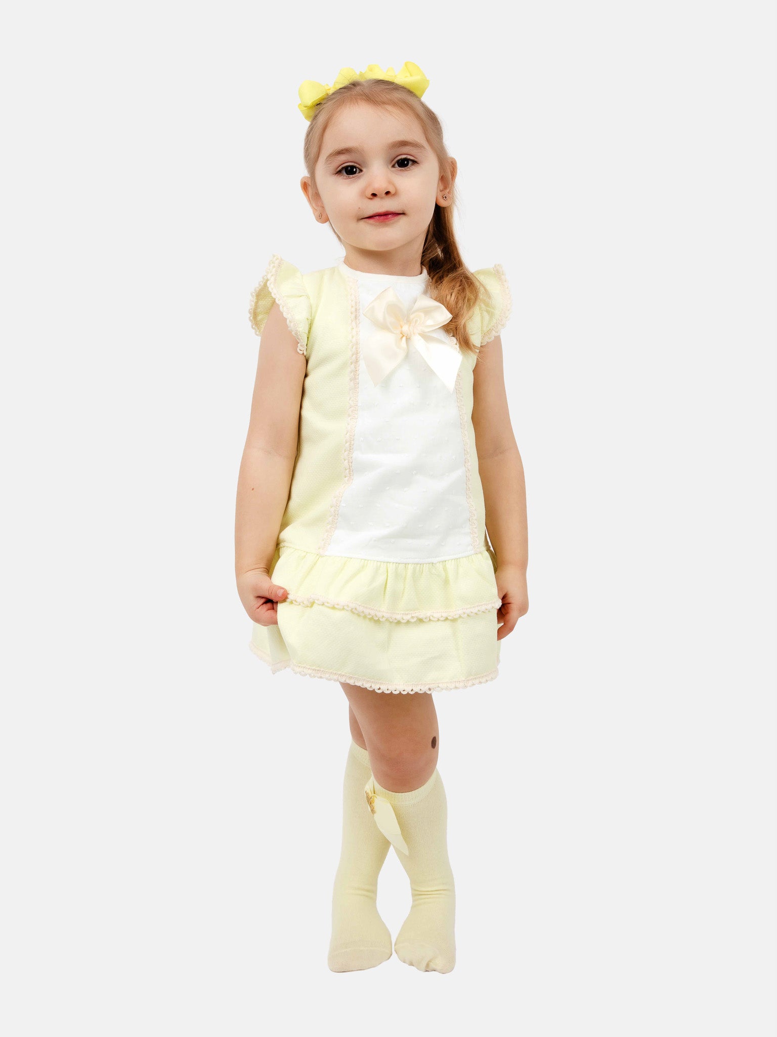 Baby Girl Paulina Collection Spanish Dress - Lemon