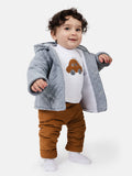 Baby Boy Damian 3-piece Set with Quilted Jacket - Grey & Mustard
