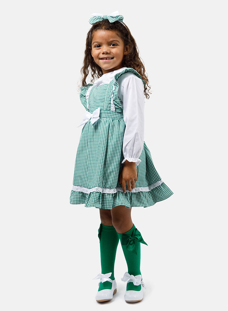 Baby Girl 5-Piece School Uniform Set - Green