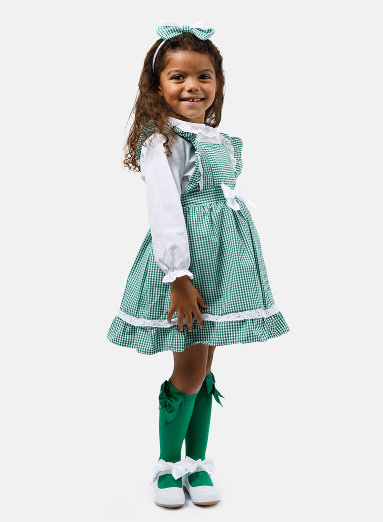 Baby Girl 5-Piece School Uniform Set - Green