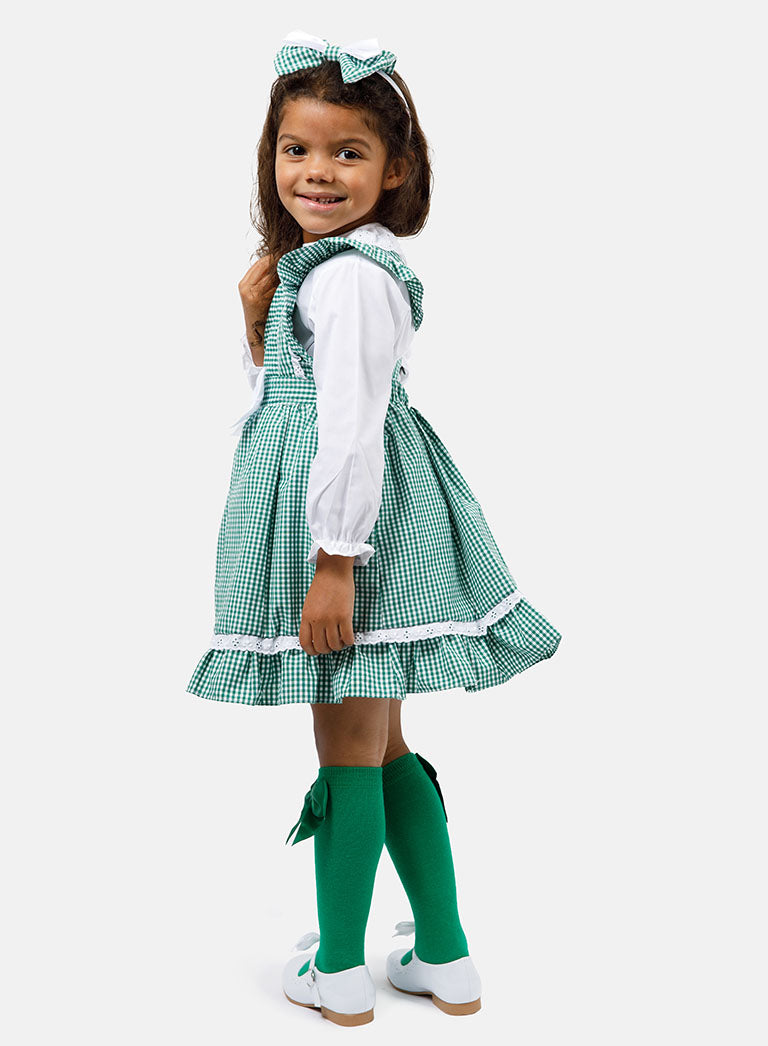 Baby Girl 5-Piece School Uniform Set - Green