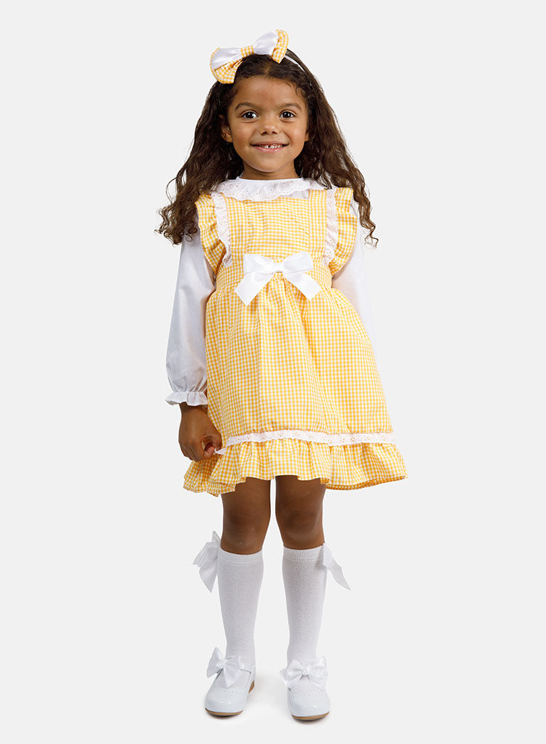 Baby Girl 5-Piece School Uniform Set - Yellow