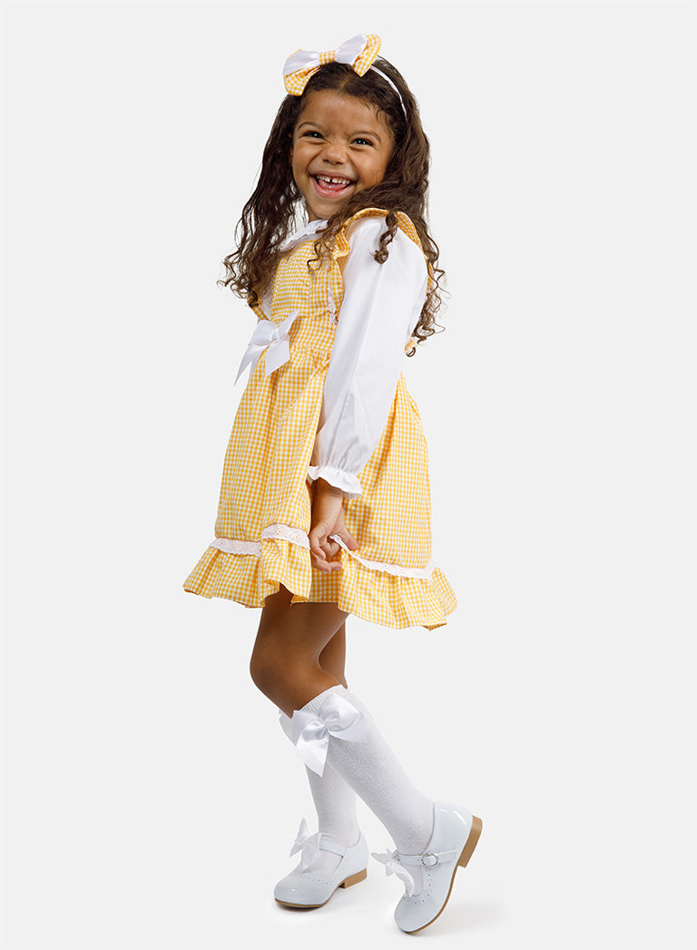 Baby Girl 5-Piece School Uniform Set - Yellow