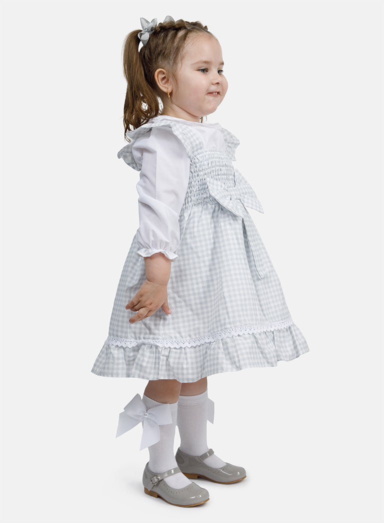 Baby Girl 2-Piece School Uniform Set - Grey