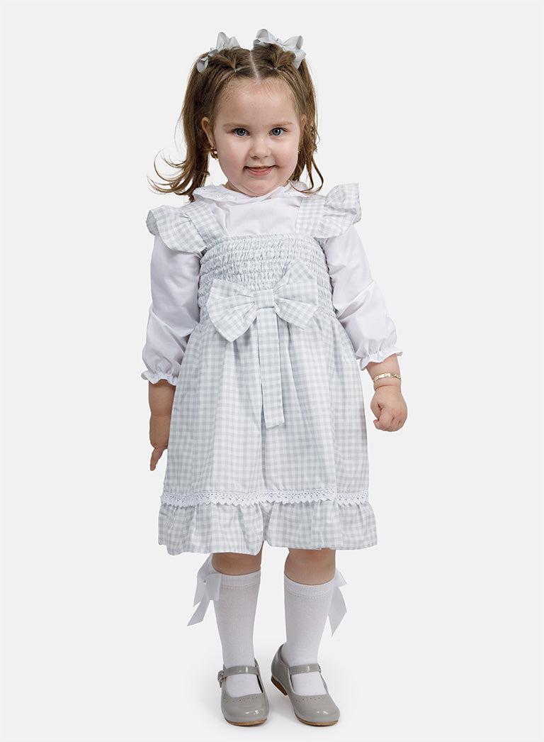 Baby Girl 2-Piece School Uniform Set - Grey