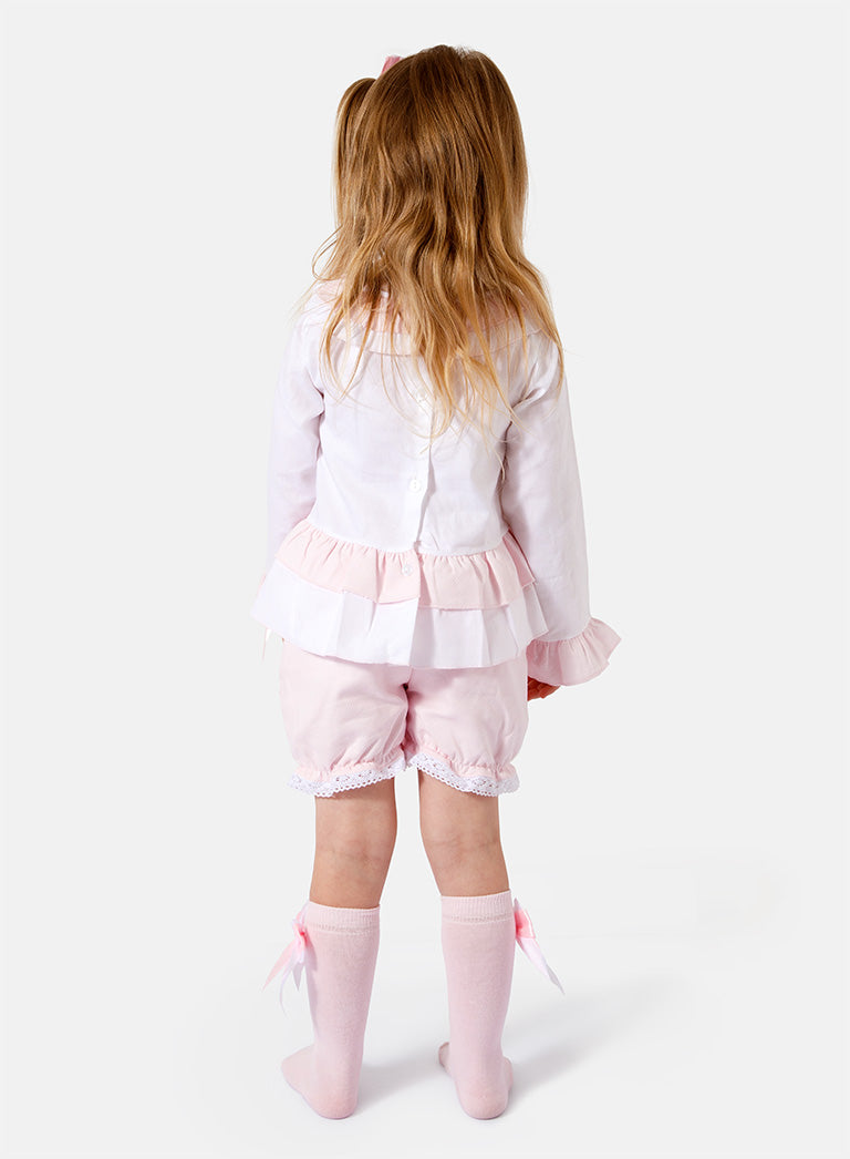 Baby Girl Aurora Collection 2-piece Romper Set - Baby Pink