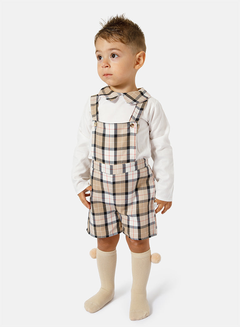 Baby Boy Sergio Collection 2-Piece Romper Set - Beige