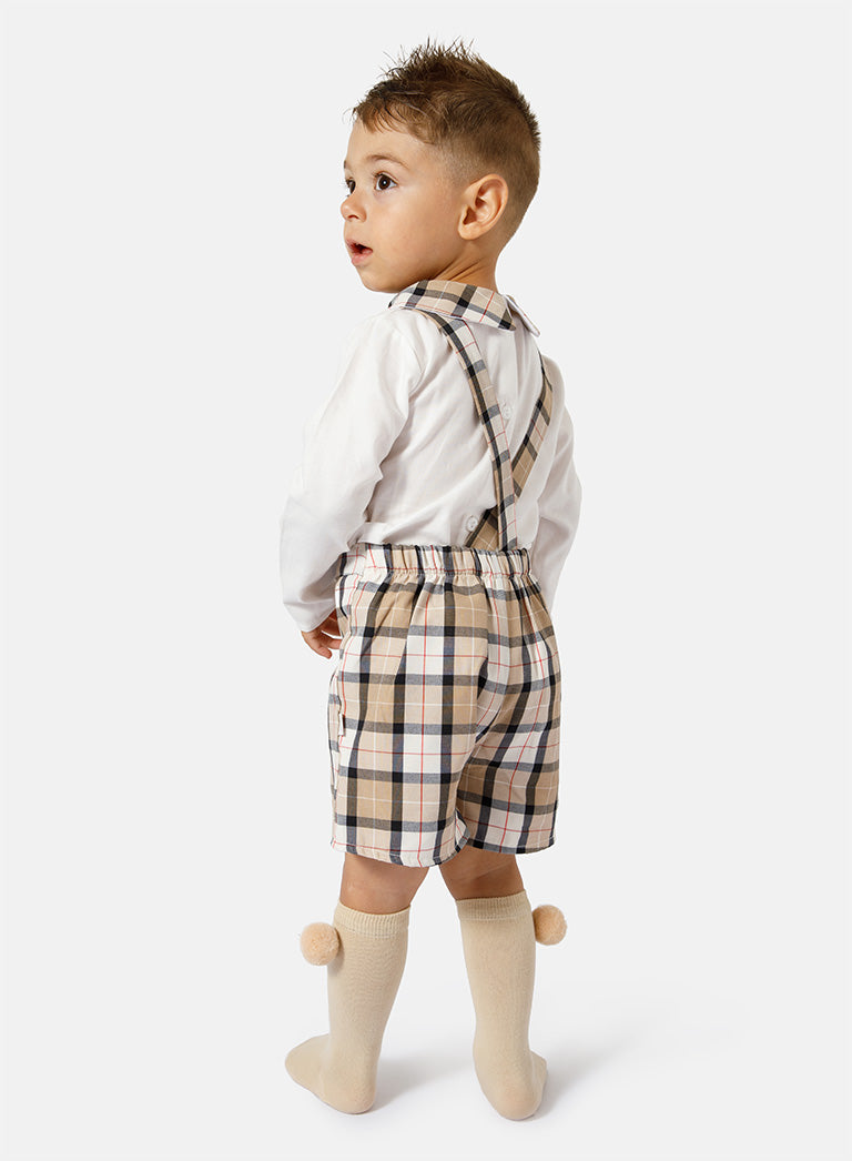 Baby Boy Sergio Collection 2-Piece Romper Set - Beige