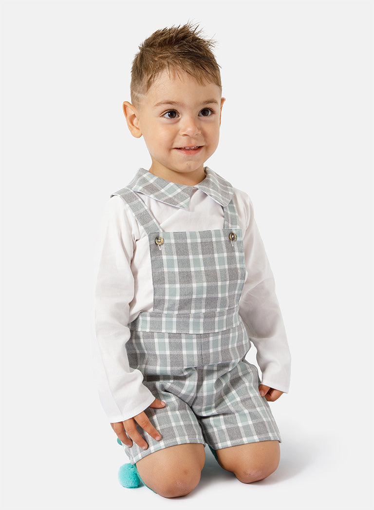 Baby Boy Sergio Collection 2-Piece Romper Set - Grey & Mint