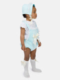 Baby Girl Renata Collection 3-piece Spanish Romper Set - Aqua Blue