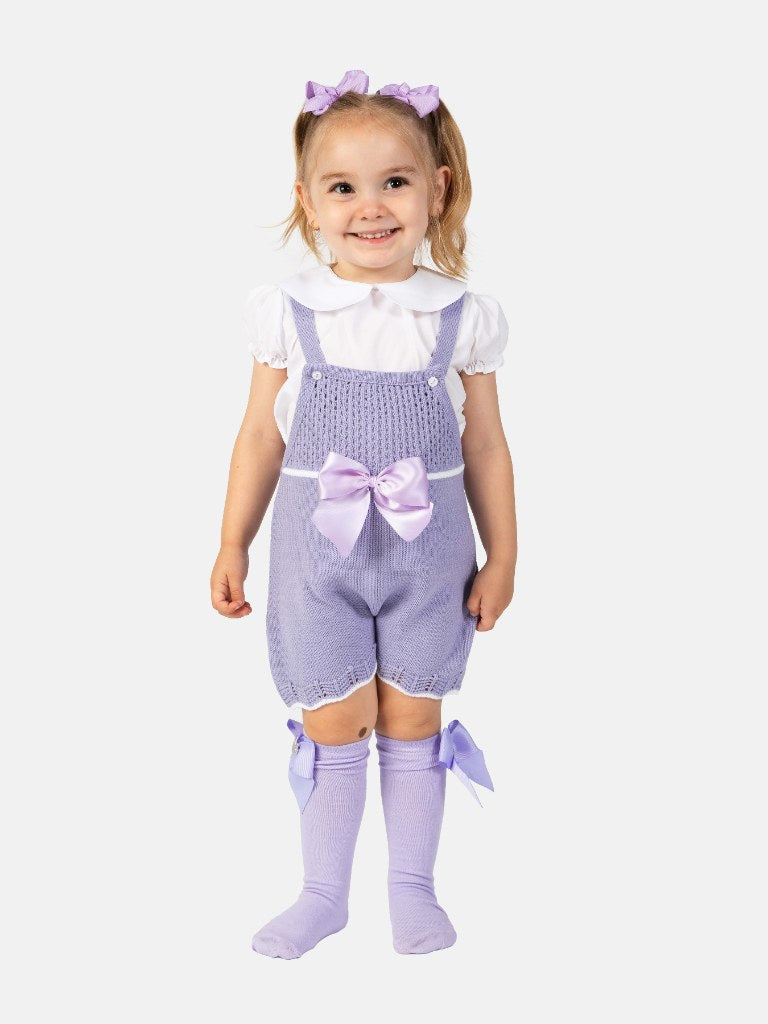 Baby Girl Lily Collection 3-piece Spanish Knitted Set- Purple/Lilac