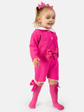 Baby Girl Lily Collection 3-piece Spanish Knitted Set - Fuchsia Pink