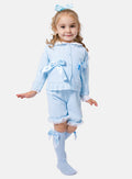 Baby Girl Bella Collection 3-piece Spanish Knitted Set - Baby Blue