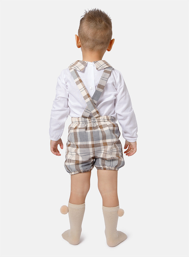 Baby Boy Kristian Collection 2-Piece Romper Set - Beige