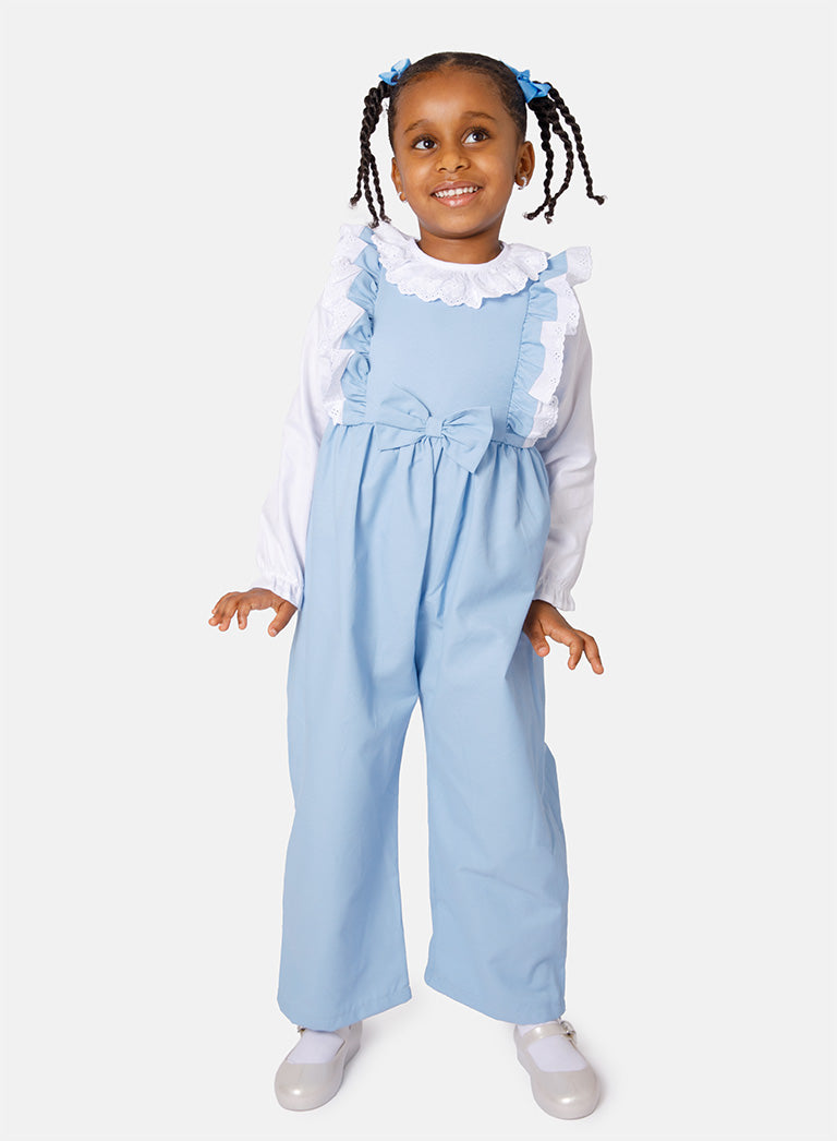 Baby Girl Amaya Collection Spanish 2-Piece Dungarees Set - Blue