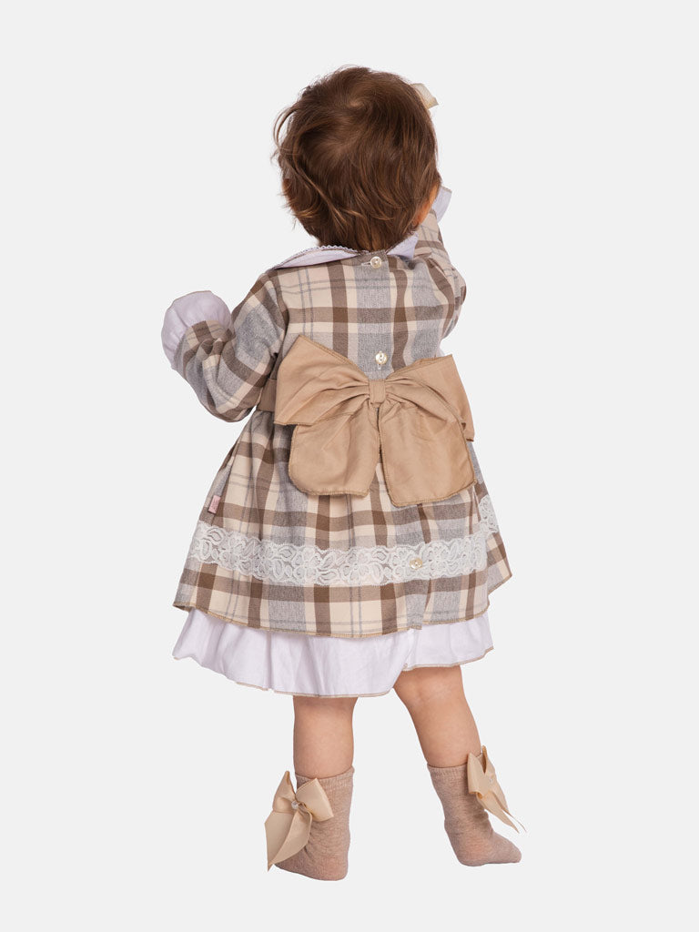 Baby Girl Antonia Collection Tartan Dress - Gold