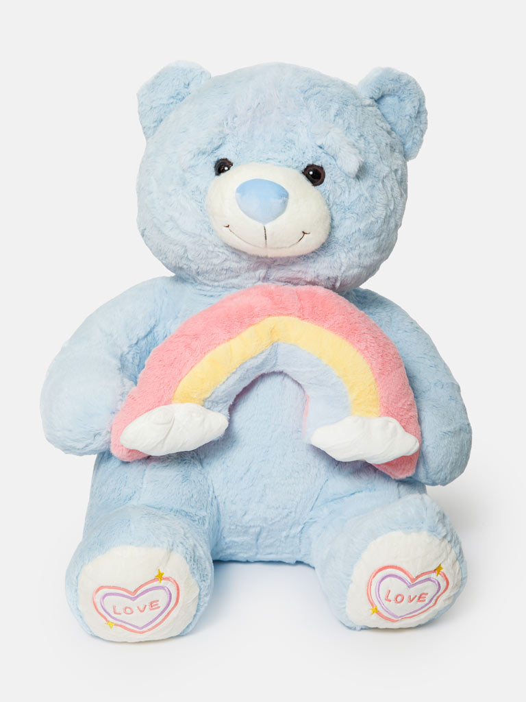 Rainbow Collection Jumbo Plush Teddy Bear - Baby Blue