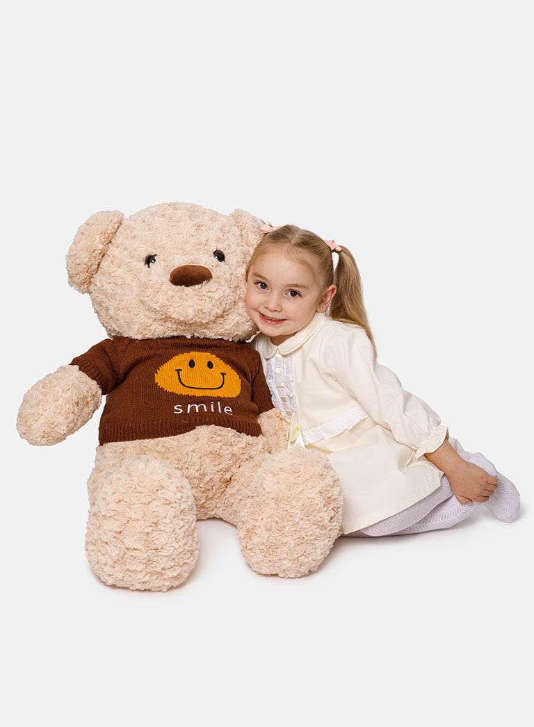 SMILE Collection Jumbo Plush Teddy Bear - Brown Jumper