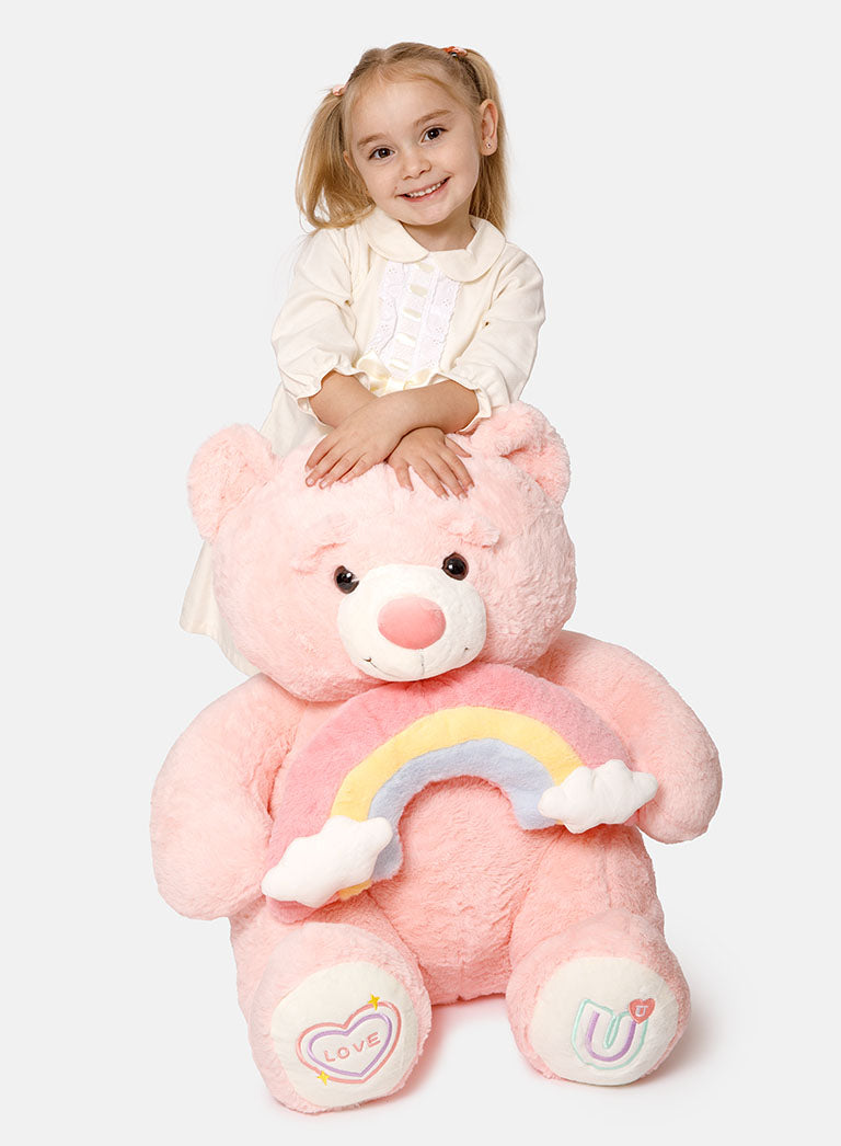 Rainbow Collection Jumbo Plush Teddy Bear - Baby Pink
