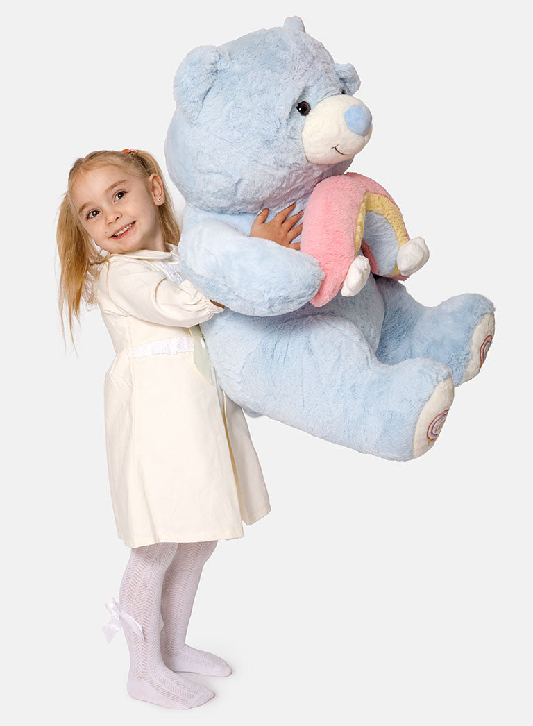 Rainbow Collection Jumbo Plush Teddy Bear - Baby Blue