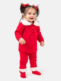 Baby Girl Nieves Coat & Pants Knitted Spanish Set - Red