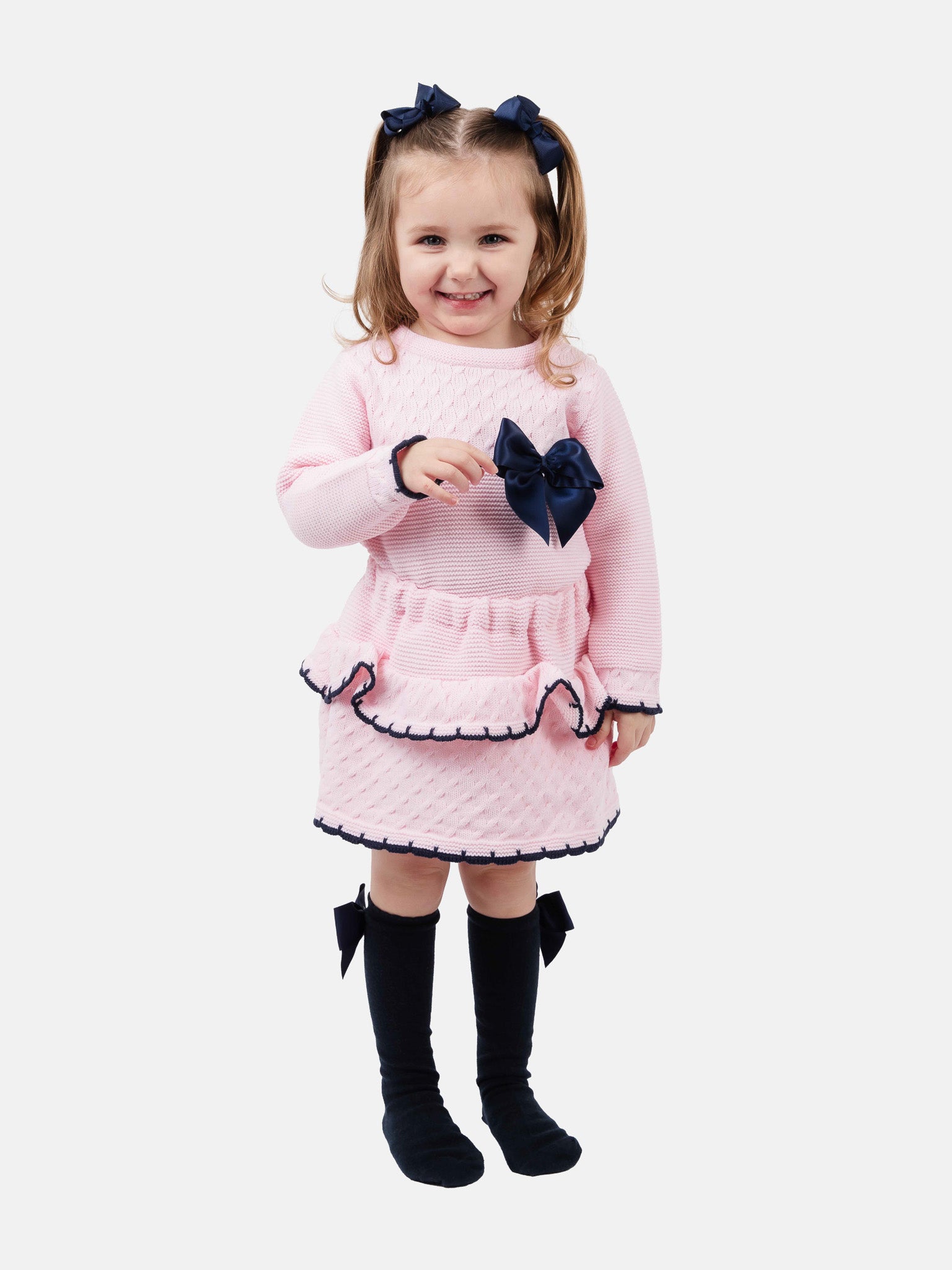 Baby Girl Adelina Collection 2-piece Spanish Knitted Set - Pink