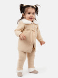 Baby Girl Nieves Coat & Pants Knitted Spanish Set - Beige