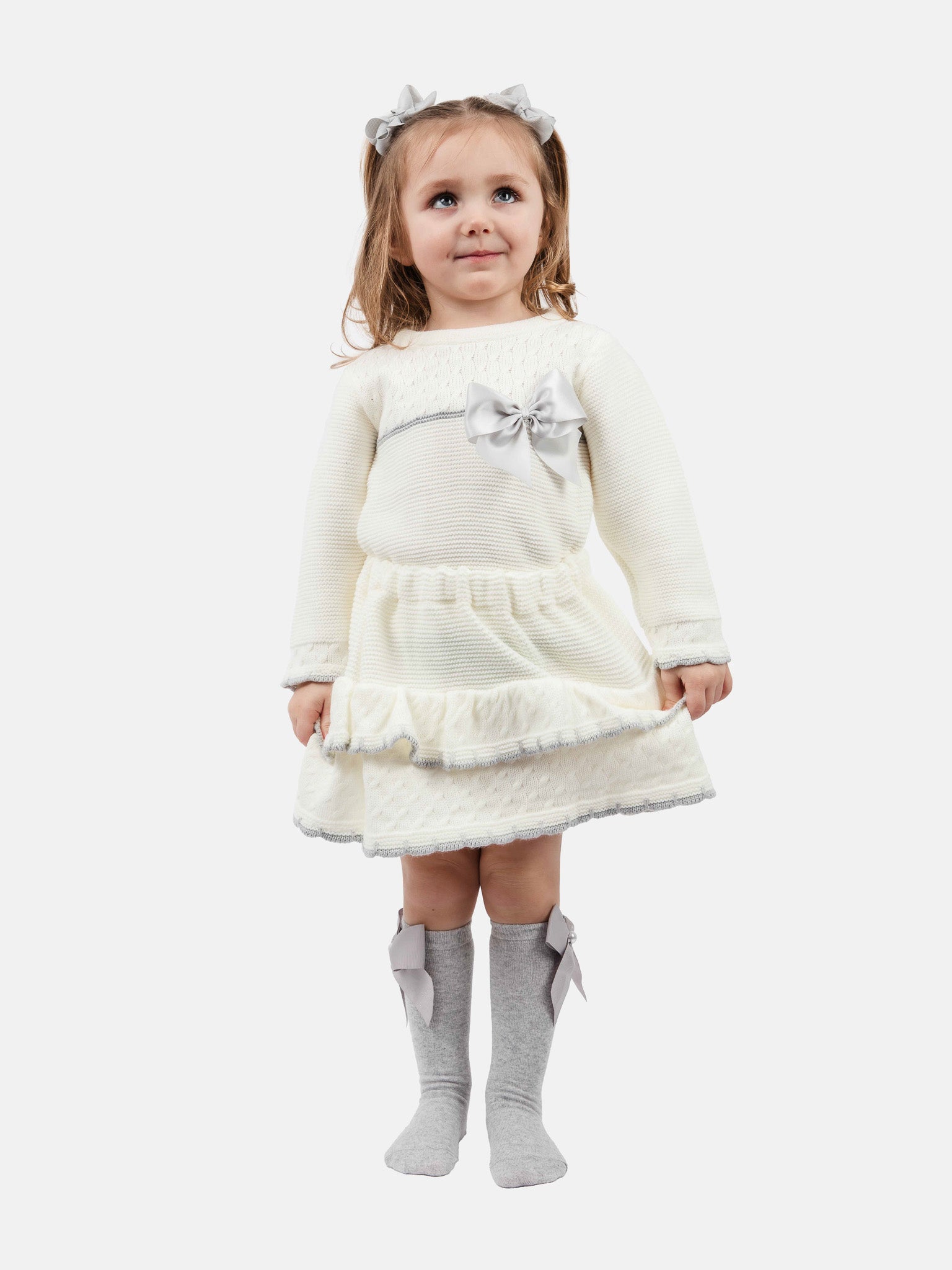 Baby Girl Adelina Collection 2-piece Spanish Knitted Set - Ivory