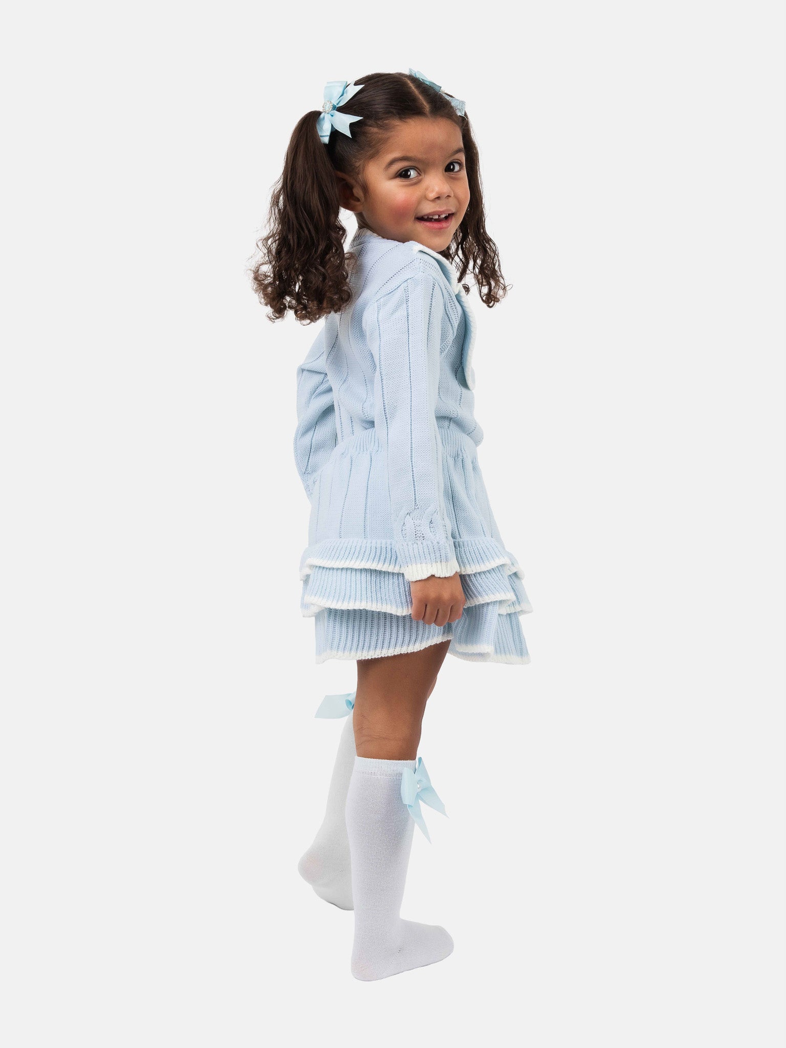 Baby Girl Selena Collection 2-piece Spanish Knitted Set - Baby Blue