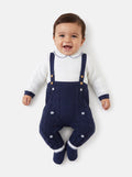 Baby Boy Camilo Collection 2-piece Knitted Dungaree Set - Navy Blue