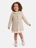 Baby Girl Irene Collection Knitted Coat with Back Bow - Beige