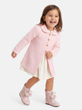Baby Girl Irene Collection Knitted Coat with Back Bow - Baby Pink