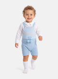 Baby Boy Dante Collection 2-piece Knitted Dungaree Set - Baby Blue